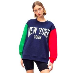 Zara Colorblock New York 1988 Sweatshirt